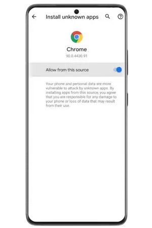 Confirm unknown sources for Win Spirit casino App