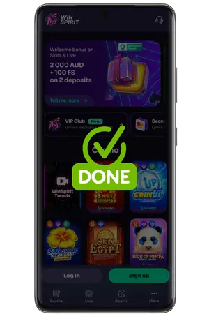 Done - WinSpirit casino App installation complete