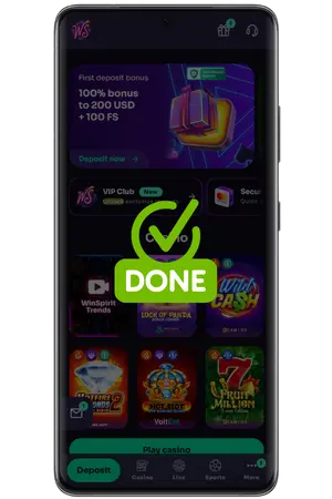 WinSpirit casino promo code activation complete