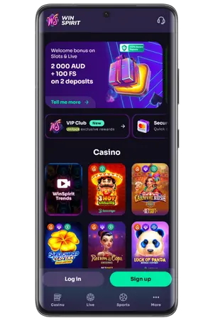 WinSpirit casino Australia login homepage