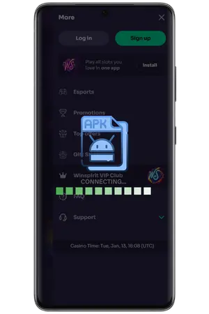 Wait for the download of WinSpirit casino App